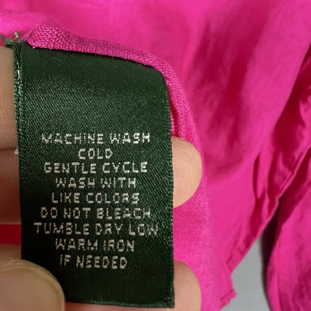 Ralph Lauren LRL 100% LINEN Tunic EMBROIDERED Women's Size 1X Long Sleeve Shirt - Picture 11 of 12